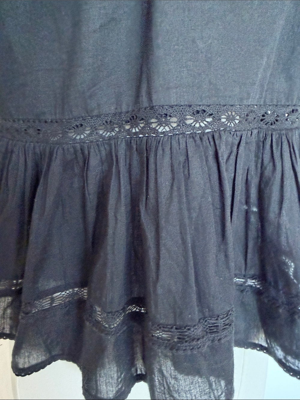 Zara Black Lace-Trim Peasant Blouse - Picture 6 of 12